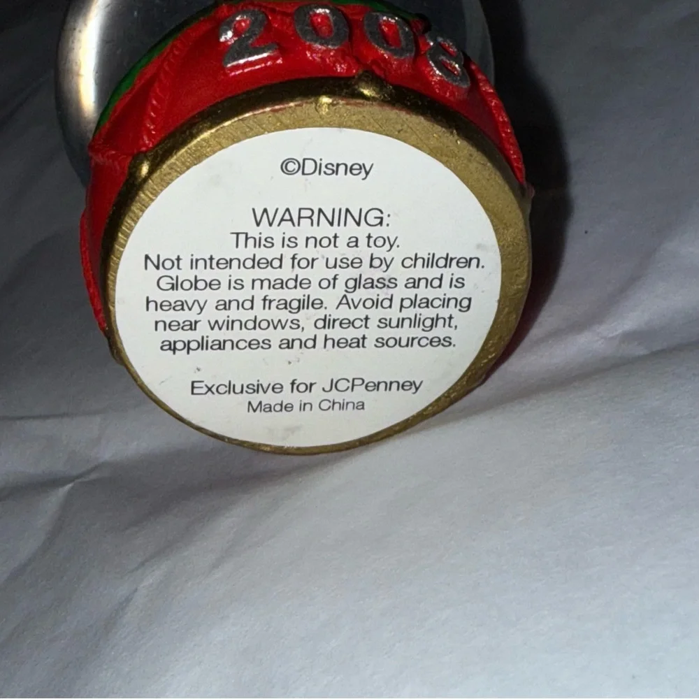 Disney Red and Gold Mickey Mouse Snow‎ Globe 2008